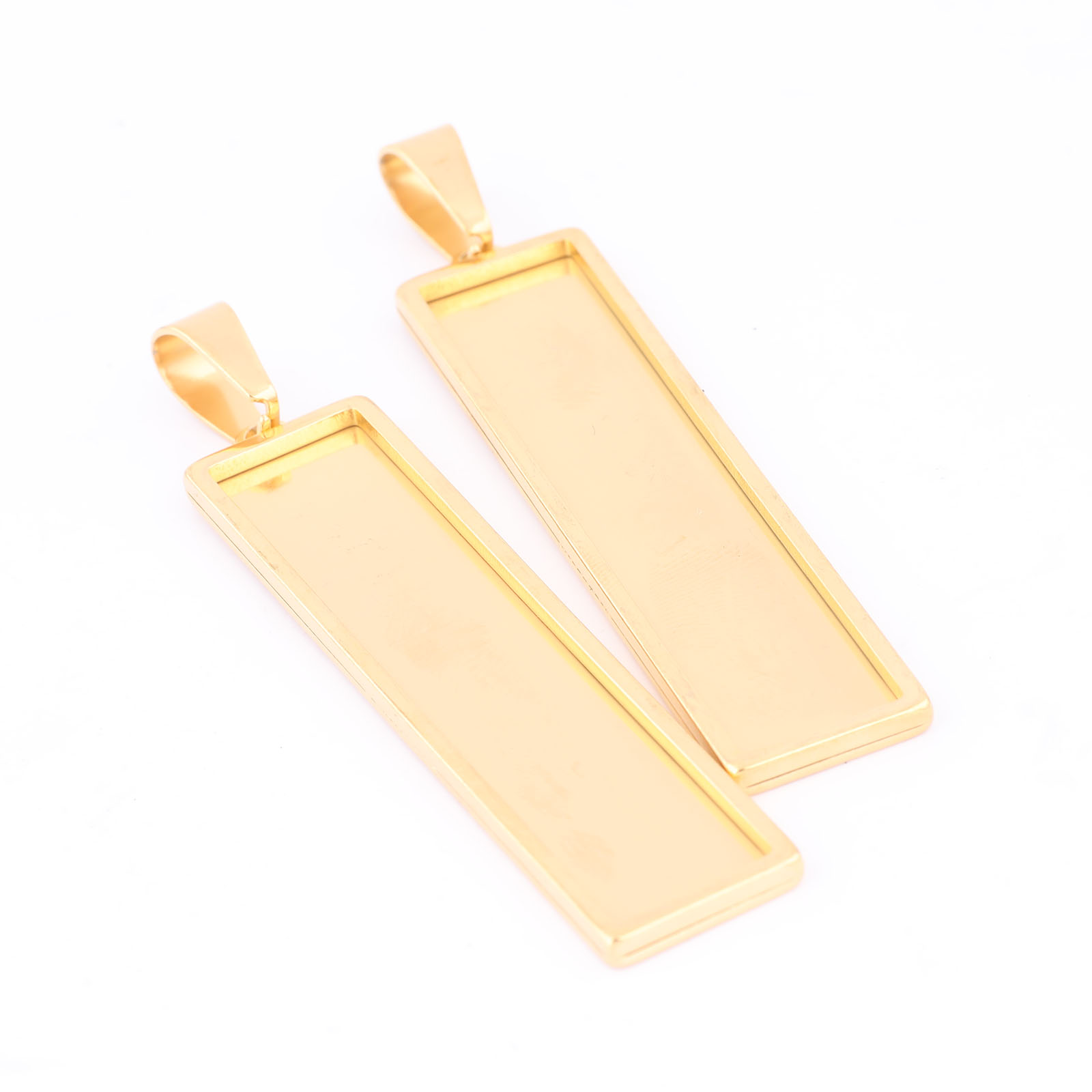 Bezels Set Pendant - 5 stuks roestvrij staal verguld 10x50mm