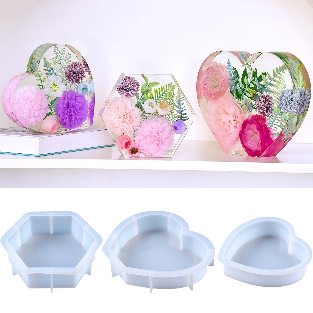Grote liefde siliconen mal DIY - Flower Preservation Resin recensie en prijs