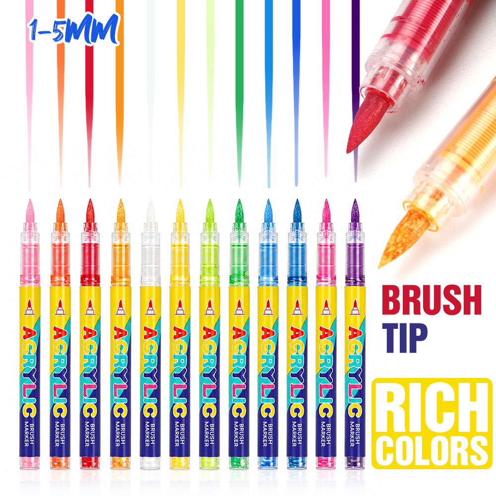 12 kleuren acryl penseelmarker - Copic Marker Sketch recensie en prijs